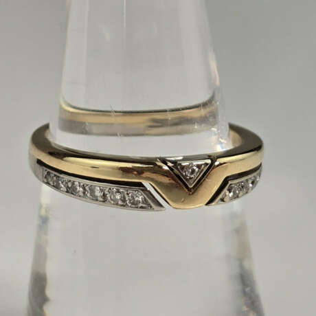 Schmaler 18K-Bandring mit Diamanten - Gelbgold 750… - photo 1