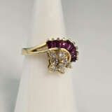 14K-Diamantring mit Rubinbesatz - Gelbgold 585/000… - photo 2