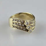 14K-Diamantring - Gelbgold 585/000, gestempelt, gl… - Foto 1
