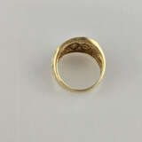 18K-Goldring mit Diamanten- Gelbgold 750/000, gest… - photo 5