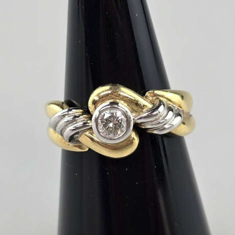 18K-Diamantring - Gelb-/Weißgold 750/000 (18K), ge… - photo 1