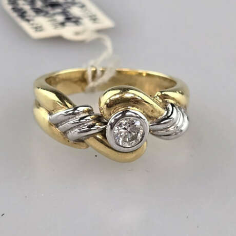 18K-Diamantring - Gelb-/Weißgold 750/000 (18K), ge… - photo 3
