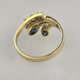 Saphirring mit Diamanten - Gelbgold 585/000 (14K),… - Foto 4