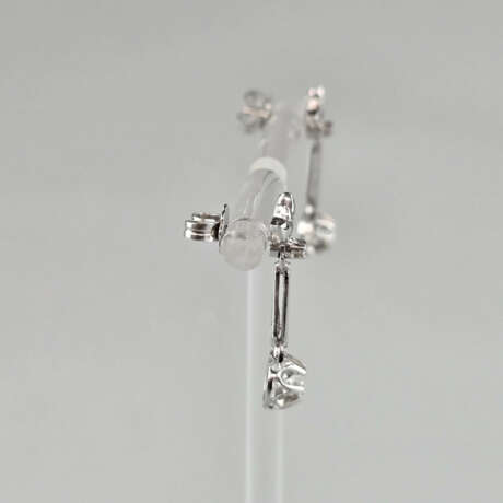Ein Paar Diamantohrstecker - Weißgold 585/000, Sic… - фото 3