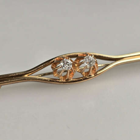 Stabbrosche mit Diamantbesatz- Gelb-/Rotgold 585/0… - photo 2
