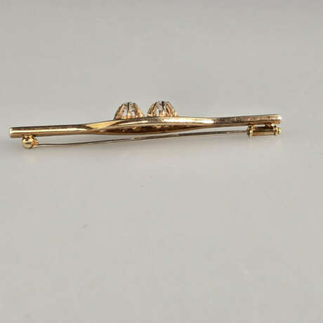 Stabbrosche mit Diamantbesatz- Gelb-/Rotgold 585/0… - photo 3