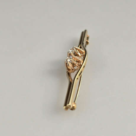 Stabbrosche mit Diamantbesatz- Gelb-/Rotgold 585/0… - photo 4