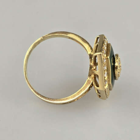 Emailring mit Diamantzier - Gelbgold 750/000 (18 K… - photo 4