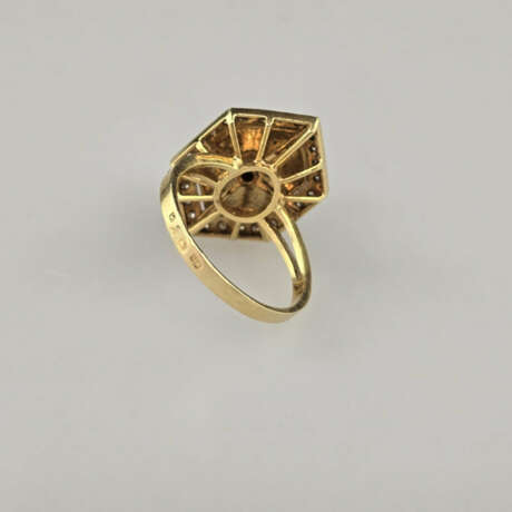 Emailring mit Diamantzier - Gelbgold 750/000 (18 K… - photo 5