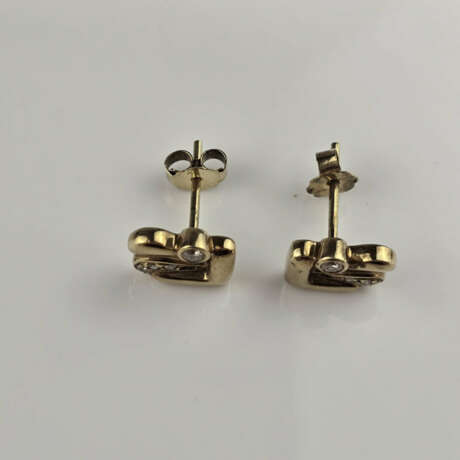 Ein Paar 14K-Diamant-Ohrstecker - Gelbgold 585/000… - Foto 3