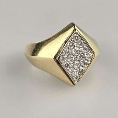14 K-Goldring mit Diamanten - Gelbgold 585/000, ge… - photo 1
