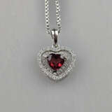 Diamant-Herzanhänger mit Kette - Anhänger Weißgold… - фото 1