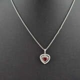 Diamant-Herzanhänger mit Kette - Anhänger Weißgold… - фото 2