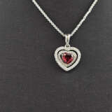 Diamant-Herzanhänger mit Kette - Anhänger Weißgold… - фото 3
