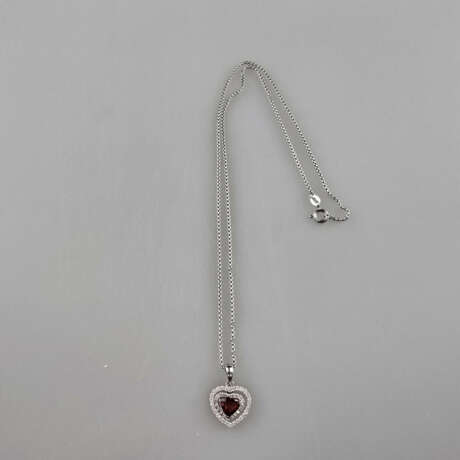 Diamant-Herzanhänger mit Kette - Anhänger Weißgold… - фото 4