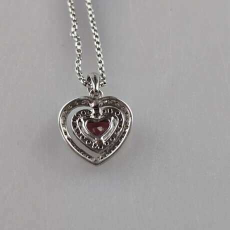 Diamant-Herzanhänger mit Kette - Anhänger Weißgold… - фото 5