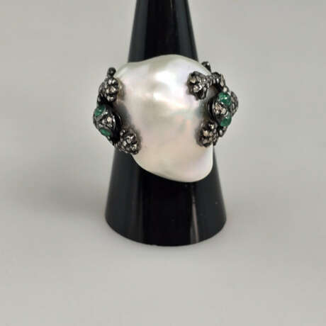 Origineller 18K-Perlenring mit Froschmotiven - Gel… - фото 3