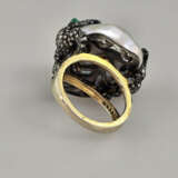 Origineller 18K-Perlenring mit Froschmotiven - Gel… - фото 5