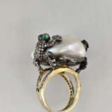 Origineller 18K-Perlenring mit Froschmotiven - Gel… - фото 6