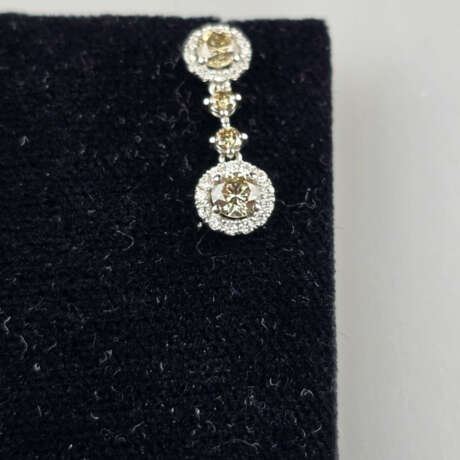 Ein Paar Diamant-Ohrhänger/-stecker (18K) - Weißgo… - Foto 3