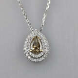 Diamantanhänger an zarter Kette - Weiß-/Gelbgold 7… - photo 1