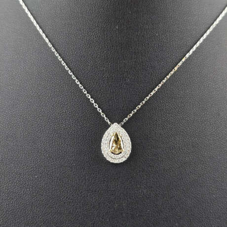Diamantanhänger an zarter Kette - Weiß-/Gelbgold 7… - photo 2