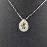 Diamantanhänger an zarter Kette - Weiß-/Gelbgold 7… - photo 3