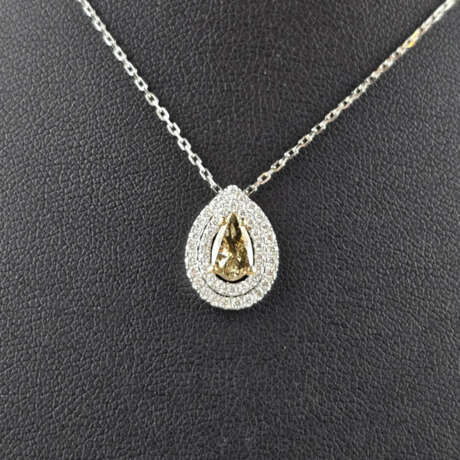 Diamantanhänger an zarter Kette - Weiß-/Gelbgold 7… - photo 3