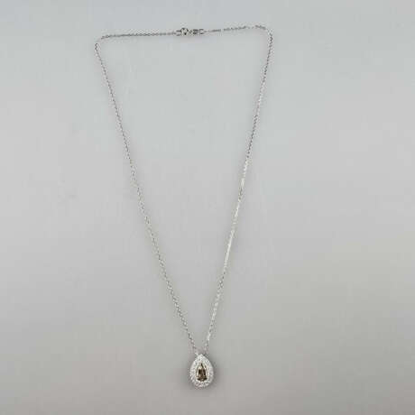 Diamantanhänger an zarter Kette - Weiß-/Gelbgold 7… - photo 4