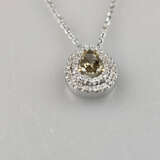 Diamantanhänger an zarter Kette - Weiß-/Gelbgold 7… - photo 5