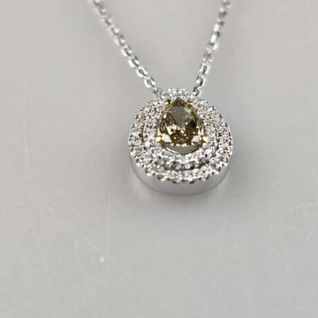 Diamantanhänger an zarter Kette - Weiß-/Gelbgold 7… - photo 5