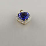 Tansanit-Brillant-Herzanhänger - 585/000 Gelbgold … - photo 2