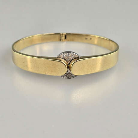 Eleganter 14K-Armreif mit Diamantbesatz - Gelb-/We… - photo 1