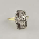 Art-Déco-Ring - 585/000 Gelb- und Weißgold (14K), … - photo 1