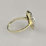 Art-Déco-Ring - 585/000 Gelb- und Weißgold (14K), … - photo 3