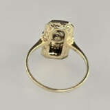 Art-Déco-Ring - 585/000 Gelb- und Weißgold (14K), … - photo 4