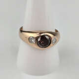 Brillant-Goldring - Rotgold 585/000, punziert, zen… - photo 1