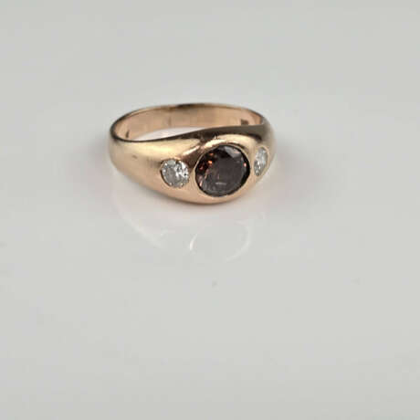 Brillant-Goldring - Rotgold 585/000, punziert, zen… - photo 4