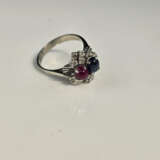 18K-Diamantring mit Rubin/ Saphirbesatz - Weißgold… - фото 4