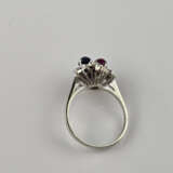 18K-Diamantring mit Rubin/ Saphirbesatz - Weißgold… - фото 6