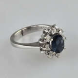 Saphirring mit Diamanten- Weißgold 585/000 (14 K),… - фото 4