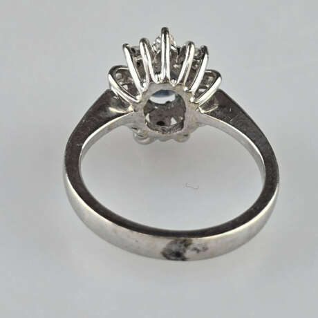 Saphirring mit Diamanten- Weißgold 585/000 (14 K),… - фото 5