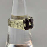 Granatring - Gelbgold 585/000 (14K), gestempelt "5… - photo 1
