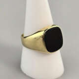 14K-Onyxring - Gelbgold 585/000 (14K), gestempelt,… - photo 2