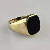 14K-Onyxring - Gelbgold 585/000 (14K), gestempelt,… - photo 3