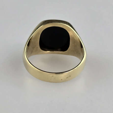 14K-Onyxring - Gelbgold 585/000 (14K), gestempelt,… - photo 5