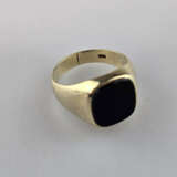 14K-Onyxring - Gelbgold 585/000 (14K), gestempelt,… - photo 6