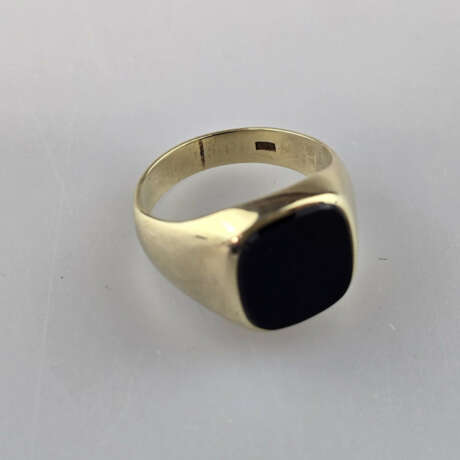 14K-Onyxring - Gelbgold 585/000 (14K), gestempelt,… - photo 6