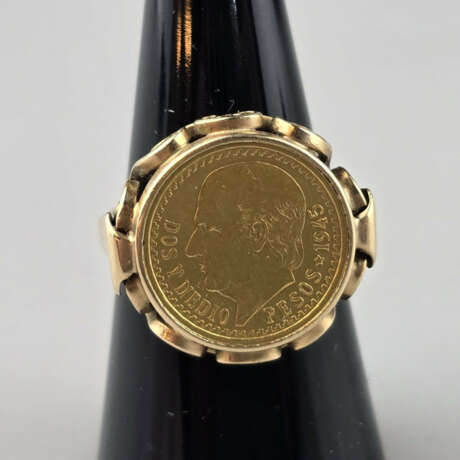 Münz-Goldring - Münze: Mexiko, 2,5 Pesos 1945, 900… - photo 1