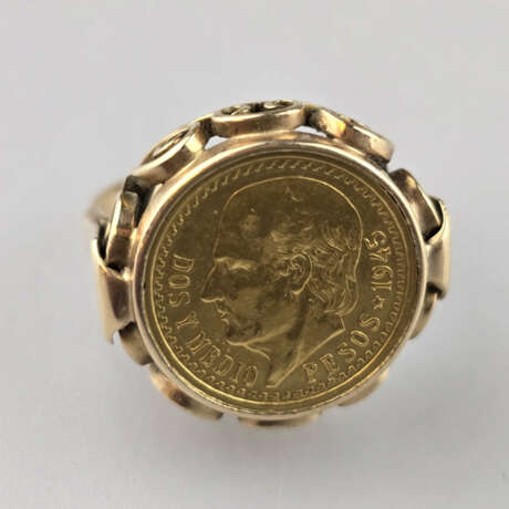 Münz-Goldring - Münze: Mexiko, 2,5 Pesos 1945, 900… - photo 3
